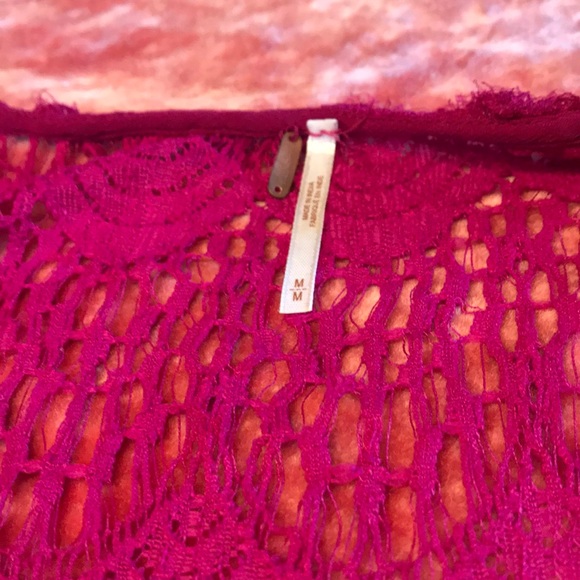 Free People Hot Pink Lace M - Picture 5 of 7